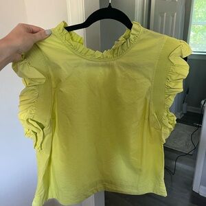 English Factory Lemon Ruffle Sleeve Blouse